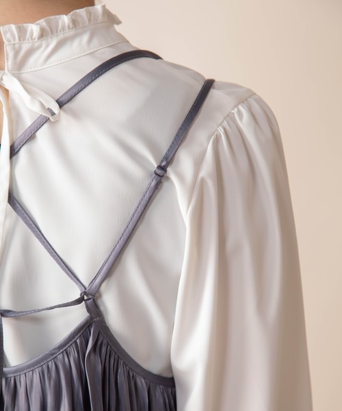 Mysa&Liina（ミーサリーナ）の「リバーシブルAラインキャミワンピース（ワンピース・レディース・ブラック/ベージュ/ピンク/ブルー・M）」の17枚目の写真