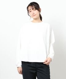 Samansa Mos2 blue | バックスリットロンＴee(Tシャツ/カットソー)