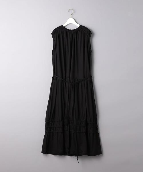 EZUMi(エズミ)の「<EZUMi(エズミ)>ギャザーティアード ワンピース◆(ワンピース・レディース・ブラック/ダークグリーン・SMALL)」の1枚目の写真