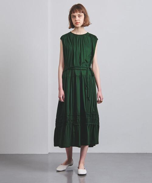 EZUMi(エズミ)の「<EZUMi(エズミ)>ギャザーティアード ワンピース◆(ワンピース・レディース・ブラック/ダークグリーン・SMALL)」の9枚目の写真