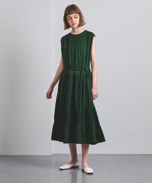 EZUMi(エズミ)の「<EZUMi(エズミ)>ギャザーティアード ワンピース◆(ワンピース・レディース・ブラック/ダークグリーン・SMALL)」の13枚目の写真