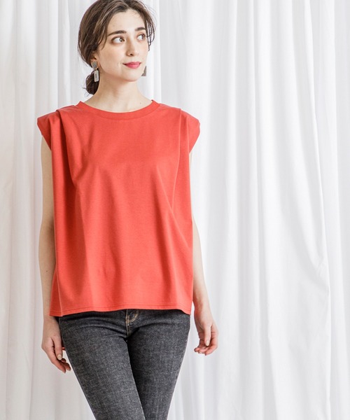 Emma Taylor（エマテイラー）の「パワーショルダートップス（Tシャツ/カットソー・レディース・ブラック/オフホワイト/オレンジ/モカ/ラベンダー・FREE）」の15枚目の写真