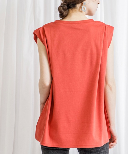 Emma Taylor（エマテイラー）の「パワーショルダートップス（Tシャツ/カットソー・レディース・ブラック/オフホワイト/オレンジ/モカ/ラベンダー・FREE）」の22枚目の写真