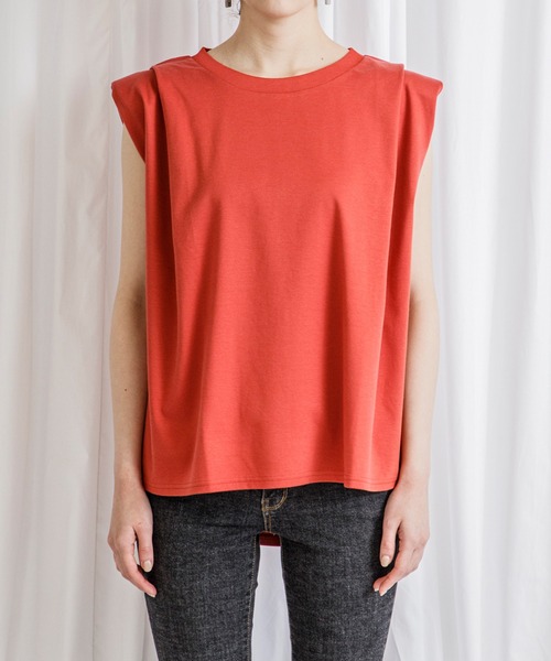 Emma Taylor（エマテイラー）の「パワーショルダートップス（Tシャツ/カットソー・レディース・ブラック/オフホワイト/オレンジ/モカ/ラベンダー・FREE）」の20枚目の写真