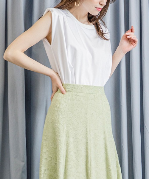 Emma Taylor（エマテイラー）の「パワーショルダートップス（Tシャツ/カットソー・レディース・ブラック/オフホワイト/オレンジ/モカ/ラベンダー・FREE）」の16枚目の写真