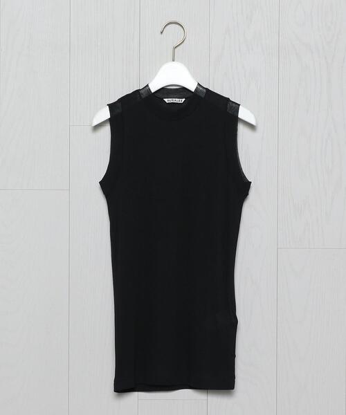 BEAUTY&YOUTH UNITED ARROWS(ビューティーアンドユースユナイテッドアローズ)の「<AURALEE>SHEER TANK TOP/タンクトップ.(タンクトップ・レディース・ライム/ベージュ/ブラック・1)」の1枚目の写真