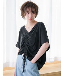 フロントドロストVネックプルオーバー