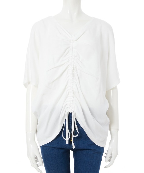 fifth（フィフス）の「フロントドロストVネックプルオーバー（Tシャツ/カットソー・レディース・ホワイト/ブラック・MEDIUM）」の11枚目の写真