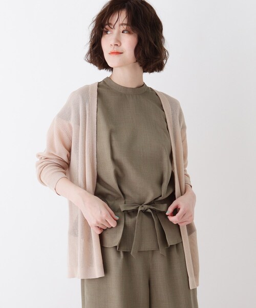 DRESKIP（ドレスキップ）の「◆洗えるトッパーカーディガン（カーディガン/ボレロ・レディース・ネイビー/オフホワイト/ライトベージュ/レモンイエロー・02/03）」の3枚目の写真