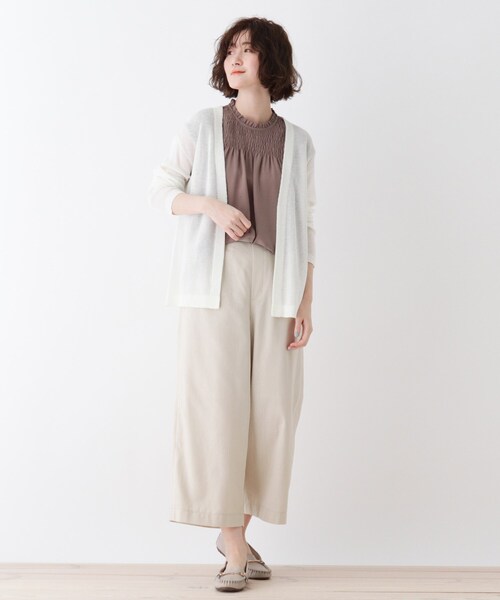 DRESKIP（ドレスキップ）の「◆洗えるトッパーカーディガン（カーディガン/ボレロ・レディース・ネイビー/オフホワイト/ライトベージュ/レモンイエロー・02/03）」の10枚目の写真