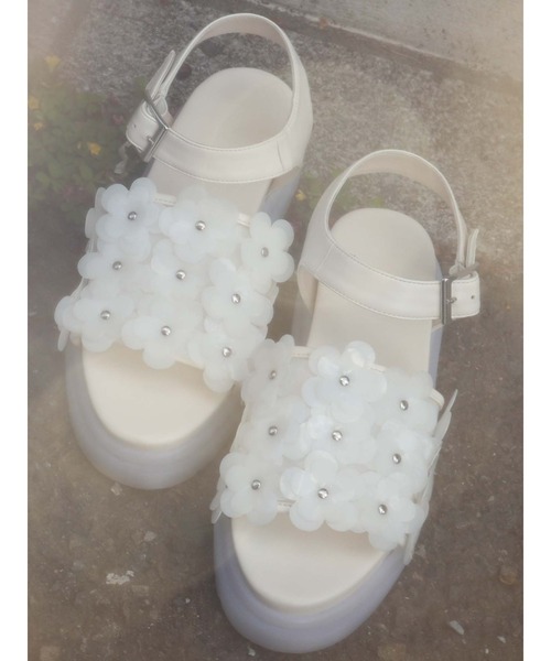 merry jenny（メリージェニー）の「おはないっぱいサンダル（サンダル・レディース・ライトブルー/ピンク/アイボリー・MEDIUM/LARGE）」の14枚目の写真