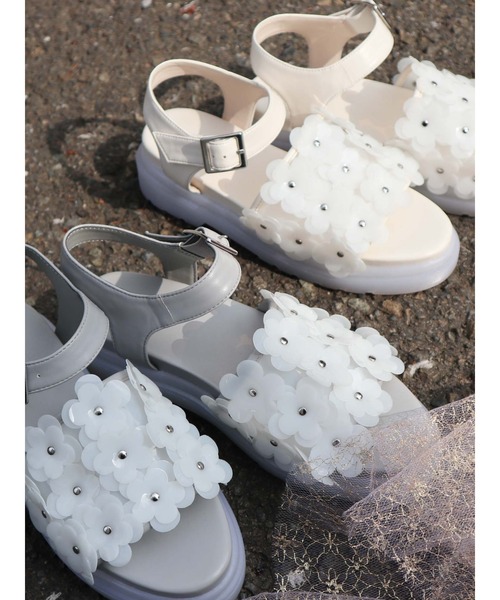 merry jenny（メリージェニー）の「おはないっぱいサンダル（サンダル・レディース・ライトブルー/ピンク/アイボリー・MEDIUM/LARGE）」の17枚目の写真