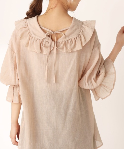 one after another NICE CLAUP（ワンアフターアナザーナイスクラップ）の「楊柳フリルブラウス（シャツ/ブラウス・レディース・オフホワイト/ベージュ/ドット・FREE）」の3枚目の写真