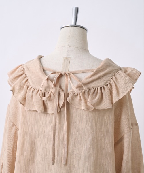 one after another NICE CLAUP（ワンアフターアナザーナイスクラップ）の「楊柳フリルブラウス（シャツ/ブラウス・レディース・オフホワイト/ベージュ/ドット・FREE）」の7枚目の写真