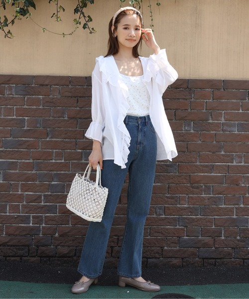 one after another NICE CLAUP（ワンアフターアナザーナイスクラップ）の「楊柳フリルブラウス（シャツ/ブラウス・レディース・オフホワイト/ベージュ/ドット・FREE）」の13枚目の写真