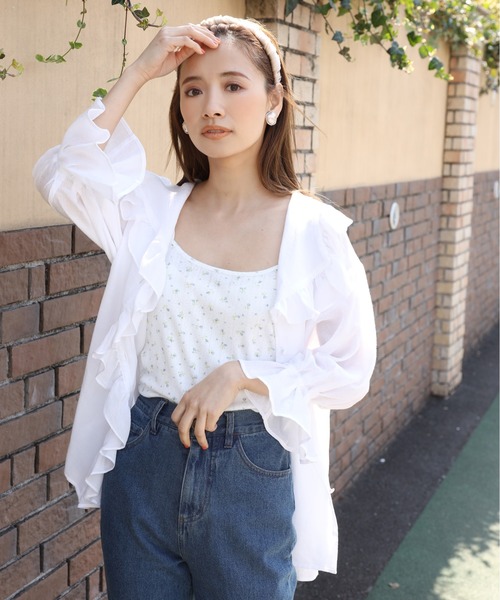 one after another NICE CLAUP（ワンアフターアナザーナイスクラップ）の「楊柳フリルブラウス（シャツ/ブラウス・レディース・オフホワイト/ベージュ/ドット・FREE）」の20枚目の写真