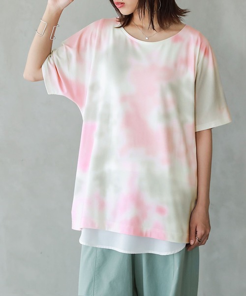 オリジナルタイダイ柄ボートネックtシャツ Tシャツ カットソー N Orlabel ノアールレーベル のファッション通販 Zozotown