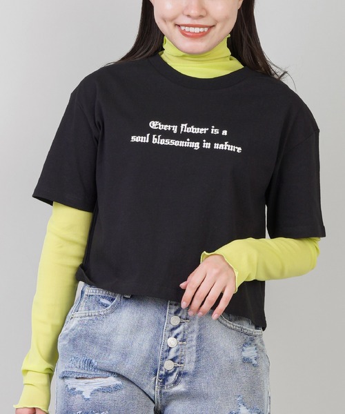 SPINNS(スピンズ)の「シアーメロウタートルネックカットソー(Tシャツ/カットソー・レディース・ブラック/グレー/グリーン系その他/オレンジ/アイボリー・ONESIZE)」の4枚目の写真