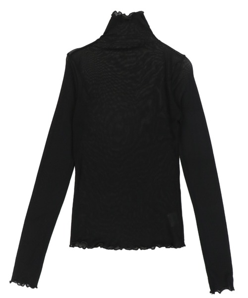 SPINNS(スピンズ)の「シアーメロウタートルネックカットソー(Tシャツ/カットソー・レディース・ブラック/グレー/グリーン系その他/オレンジ/アイボリー・ONESIZE)」の7枚目の写真