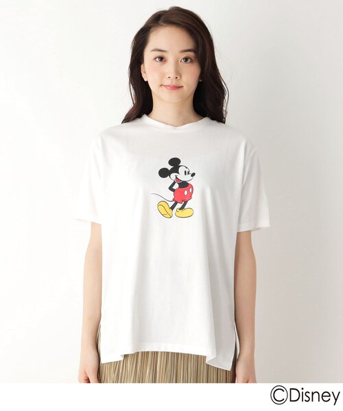 pink adobe（ピンクアドベ）の「◆【Disney】【M-LL】ミッキーマウス　プリントTシャツ（Tシャツ/カットソー・レディース・チャコールグレー/オフホワイト/ピンク系・40/38/42）」の4枚目の写真