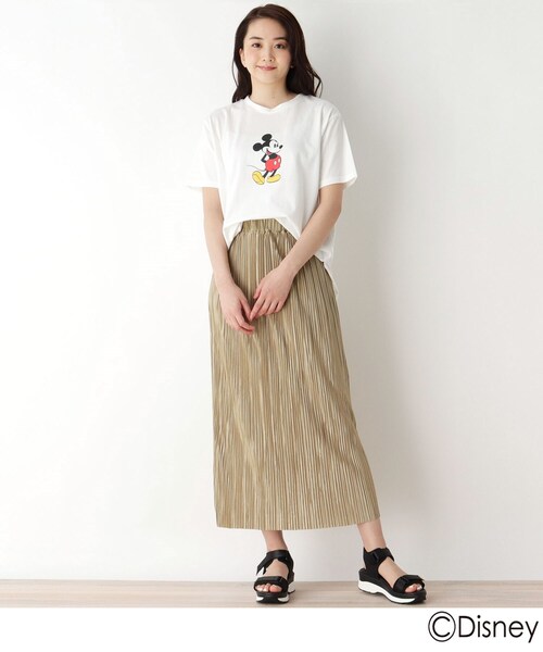 pink adobe（ピンクアドベ）の「◆【Disney】【M-LL】ミッキーマウス　プリントTシャツ（Tシャツ/カットソー・レディース・チャコールグレー/オフホワイト/ピンク系・40/38/42）」の13枚目の写真