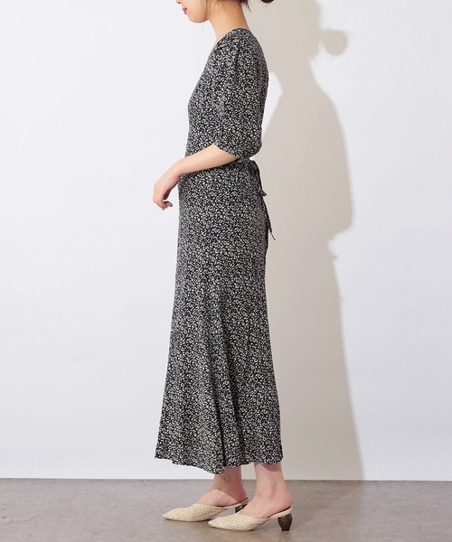 natural couture（ナチュラルクチュール）の「レトロ小花柄パフワンピース（ワンピース・レディース・ブラック/ピンク/グリーン・FREE）」の20枚目の写真