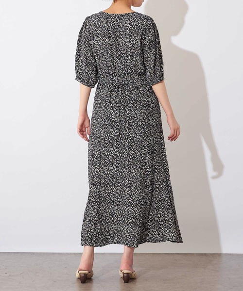 natural couture（ナチュラルクチュール）の「レトロ小花柄パフワンピース（ワンピース・レディース・ブラック/ピンク/グリーン・FREE）」の21枚目の写真