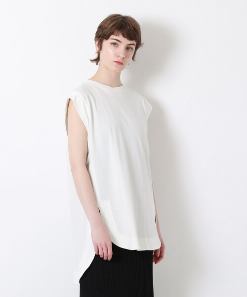 LOVELESS（ラブレス）の「プリーツコンビカットソー（Tシャツ/カットソー・レディース・オフホワイト/ブラック/ライトグリーン・36）」の2枚目の写真