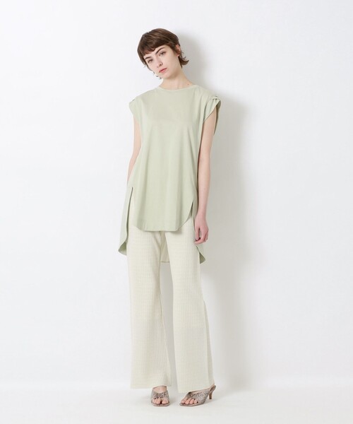 LOVELESS（ラブレス）の「プリーツコンビカットソー（Tシャツ/カットソー・レディース・オフホワイト/ブラック/ライトグリーン・36）」の8枚目の写真