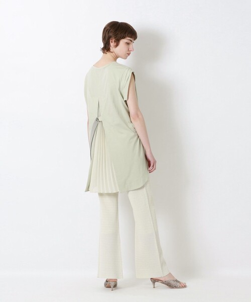 LOVELESS（ラブレス）の「プリーツコンビカットソー（Tシャツ/カットソー・レディース・オフホワイト/ブラック/ライトグリーン・36）」の9枚目の写真