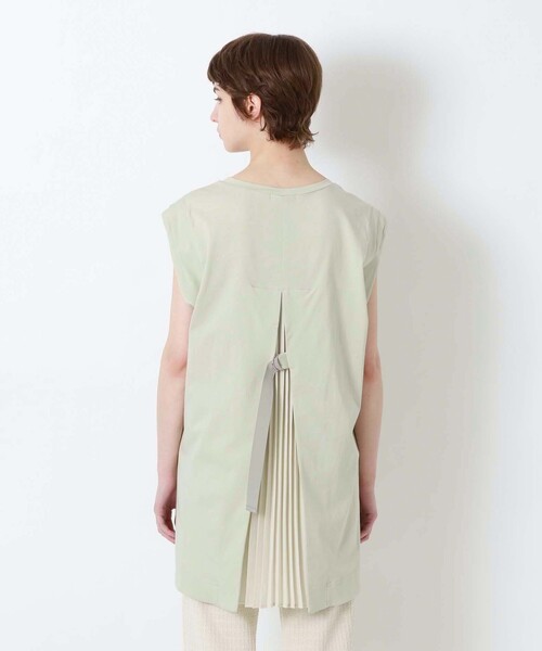 LOVELESS（ラブレス）の「プリーツコンビカットソー（Tシャツ/カットソー・レディース・オフホワイト/ブラック/ライトグリーン・36）」の12枚目の写真