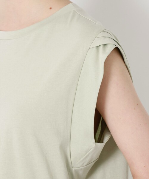 LOVELESS（ラブレス）の「プリーツコンビカットソー（Tシャツ/カットソー・レディース・オフホワイト/ブラック/ライトグリーン・36）」の14枚目の写真