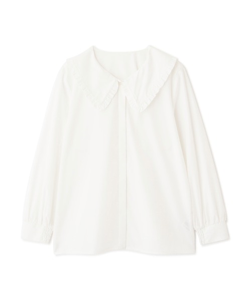 NATURAL BEAUTY BASIC（ナチュラルビューティーベーシック）の「フリルカラーブラウス（シャツ/ブラウス・レディース・ブラック/オフホワイト・MEDIUM/SMALL）」の10枚目の写真