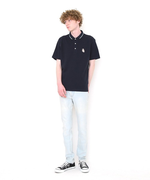 Design Tshirts Store graniph(デザイン ティーシャツ ストア グラニフ)の「ひろし(クレヨンしんちゃん)|コラボポロシャツ(ポロシャツ・メンズ・ネイビー・SMALL/MEDIUM/LARGE)」の8枚目の写真