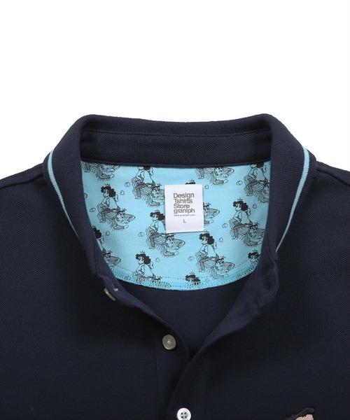Design Tshirts Store graniph(デザイン ティーシャツ ストア グラニフ)の「ひろし(クレヨンしんちゃん)|コラボポロシャツ(ポロシャツ・メンズ・ネイビー・SMALL/MEDIUM/LARGE)」の10枚目の写真