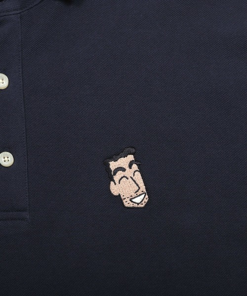 Design Tshirts Store graniph(デザイン ティーシャツ ストア グラニフ)の「ひろし(クレヨンしんちゃん)|コラボポロシャツ(ポロシャツ・メンズ・ネイビー・SMALL/MEDIUM/LARGE)」の5枚目の写真