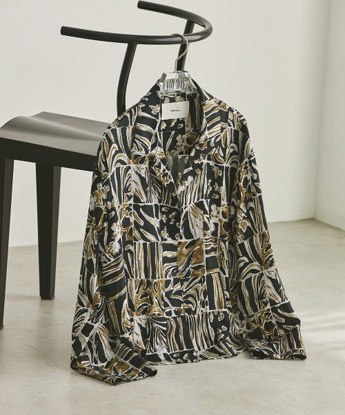 todayful パッチワークシャツ　オーバーサイズシャツ 黒 TODAYFUL(トゥデイフル)】Patchwork Pattern Shirts/パッチ