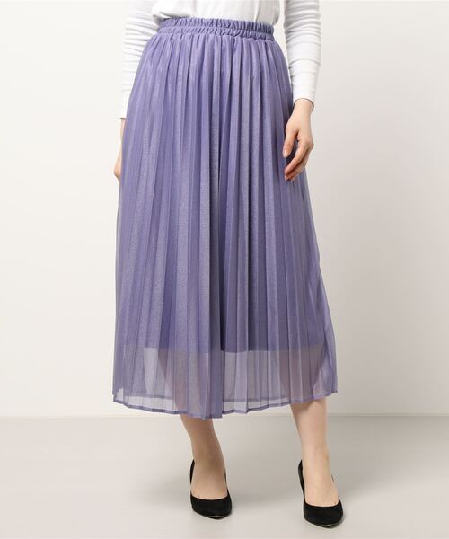 Te chichi TERRASSE(テチチテラス)の「シアープリーツスカート(スカート・レディース・グレー/チャコール/パープル・フリ-)」の1枚目の写真