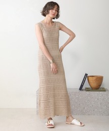 Bab（バブ）の「【WEB限定】クロシェニットロングワンピース（ワンピース）」