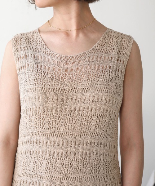 Bab（バブ）の「【WEB限定】クロシェニットロングワンピース（ワンピース・レディース・ブラック/ベージュ・FREE）」の17枚目の写真