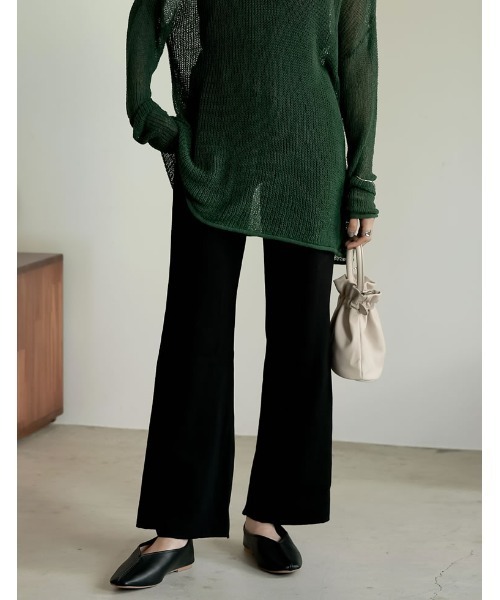 Re:EDIT（リエディ）の「360度ストレッチリブカットキックフレアレギパン（その他パンツ・レディース・ミックスグレー/パープル/ベージュ/キャメル/レッド/ブラック/グリーン/モカ/オフホワイト・AS/AM/LARGE/MEDIUM/SMALL/AL）」の3枚目の写真