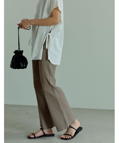 Re:EDIT（リエディ）の「360度ストレッチリブカットキックフレアレギパン（その他パンツ・レディース・ミックスグレー/パープル/ベージュ/キャメル/レッド/ブラック/グリーン/モカ/オフホワイト・AS/AM/LARGE/MEDIUM/SMALL/AL）」の10枚目の写真