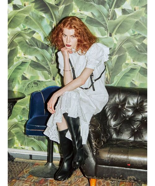 jouetie（ジュエティ）の「フリルショルダーコットンワンピース（ワンピース・レディース・オフホワイト/ブラック/グリーン・MEDIUM）」の12枚目の写真