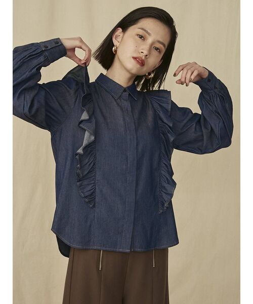 COTORICA（コトリカ）の「【THE DAYZ TOKYO】フリルデニムブラウス（シャツ/ブラウス・レディース・インディゴブルー・SMALL/MEDIUM）」の14枚目の写真