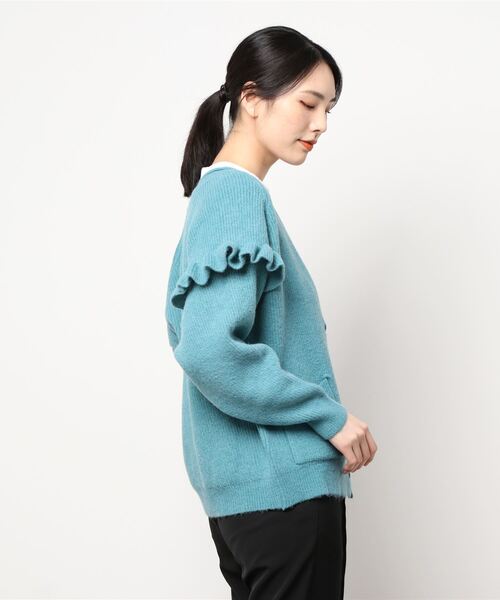 Clice de Paris（クリシェドゥパリス）の「K/袖フリルカーデ（カーディガン/ボレロ・レディース・ベージュ/ブルー・ONESIZE）」の4枚目の写真