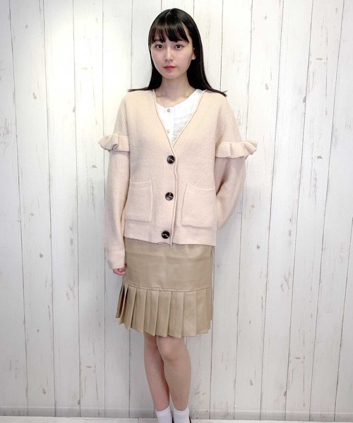 Clice de Paris（クリシェドゥパリス）の「K/袖フリルカーデ（カーディガン/ボレロ・レディース・ベージュ/ブルー・ONESIZE）」の5枚目の写真