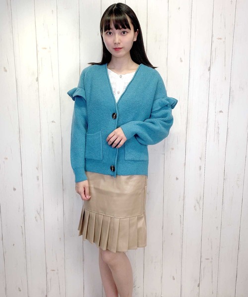 Clice de Paris（クリシェドゥパリス）の「K/袖フリルカーデ（カーディガン/ボレロ・レディース・ベージュ/ブルー・ONESIZE）」の6枚目の写真