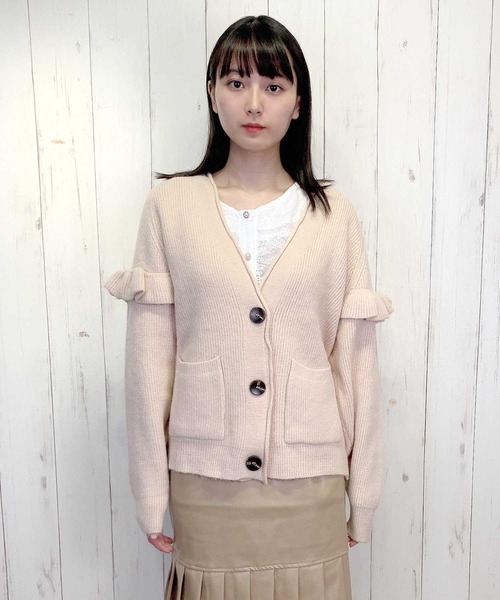 Clice de Paris（クリシェドゥパリス）の「K/袖フリルカーデ（カーディガン/ボレロ・レディース・ベージュ/ブルー・ONESIZE）」の7枚目の写真