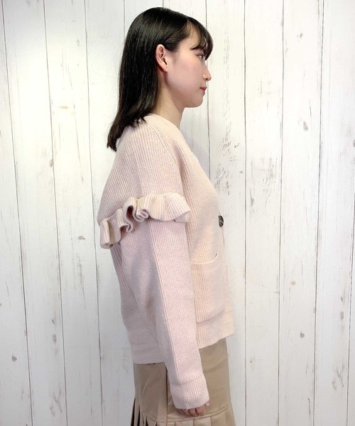 Clice de Paris（クリシェドゥパリス）の「K/袖フリルカーデ（カーディガン/ボレロ・レディース・ベージュ/ブルー・ONESIZE）」の8枚目の写真