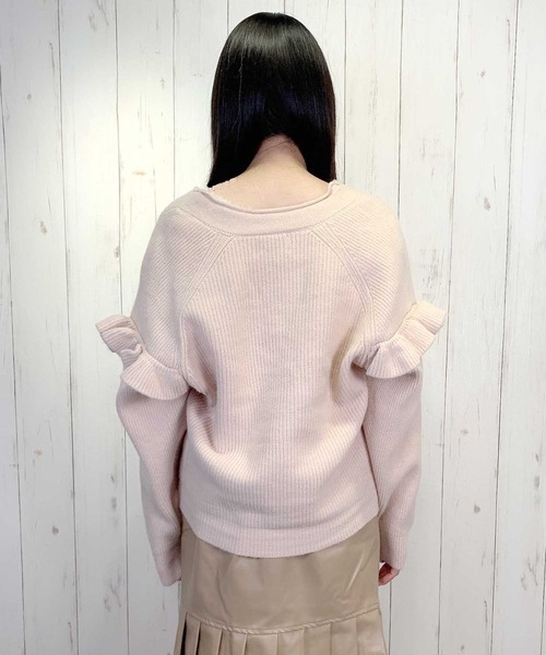 Clice de Paris（クリシェドゥパリス）の「K/袖フリルカーデ（カーディガン/ボレロ・レディース・ベージュ/ブルー・ONESIZE）」の9枚目の写真